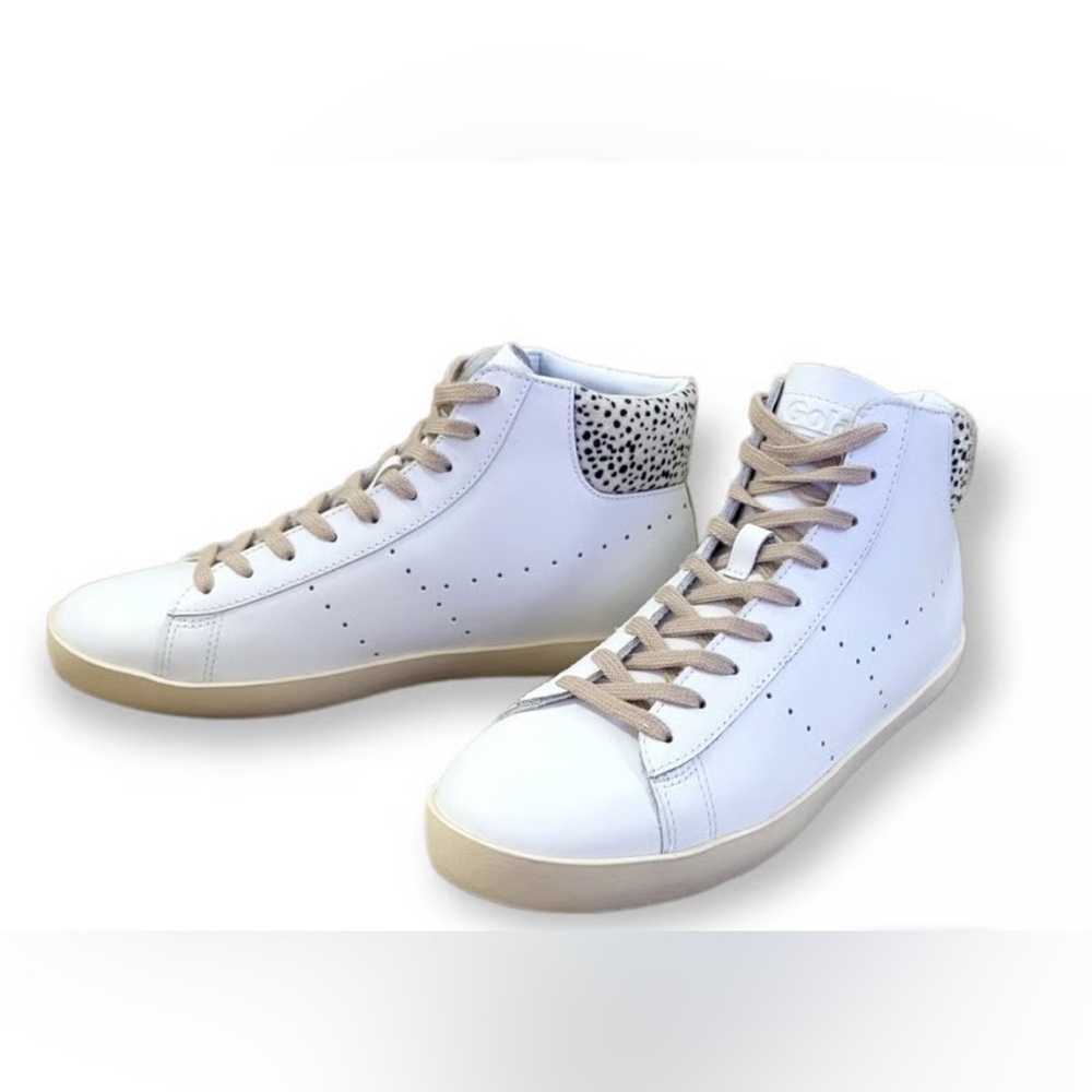Gola Classics Women's Nova High Safari Sneakers White Cheetah Nude size 10